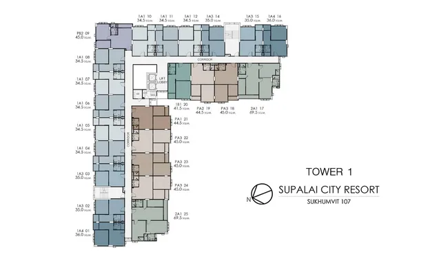 Supalai City Resort Sukhumvit 107, plan 2