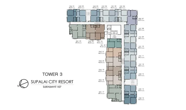 Supalai City Resort Sukhumvit 107, plan 4