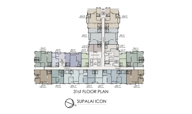 Supalai Icon Sathon, plan 3
