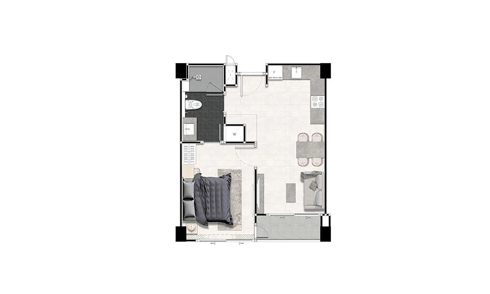 Zensiri Condominium Koh Chang, Type A2, 1 bedroom