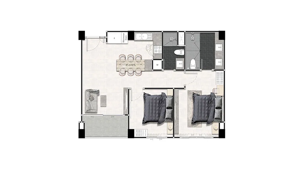 Zensiri Condominium Koh Chang, Type B2, 2 bedrooms