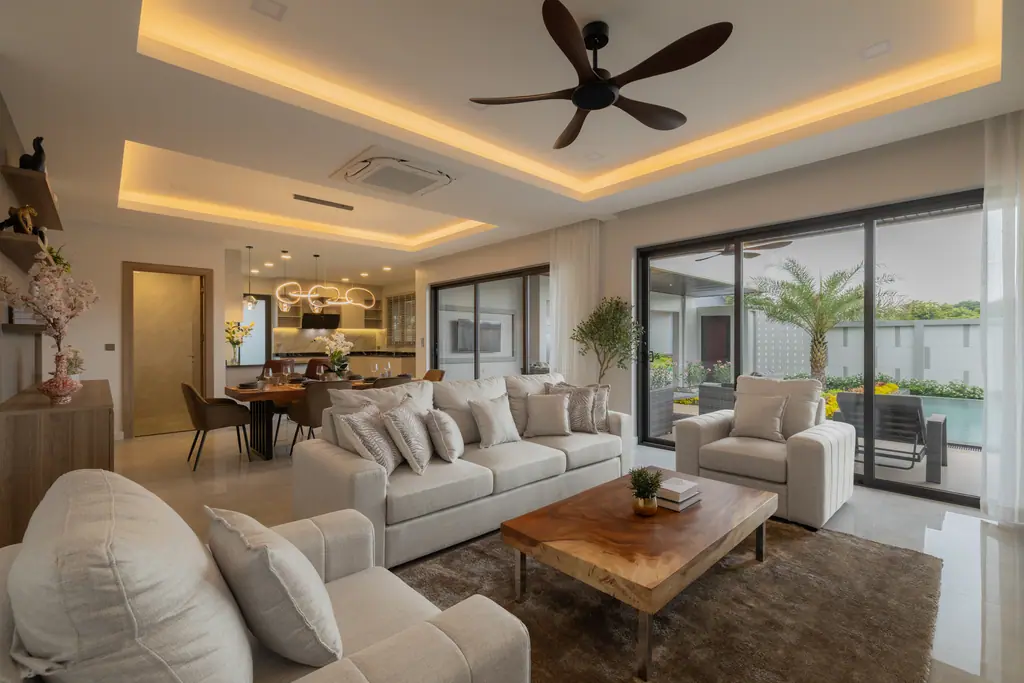 Living room at the show villa